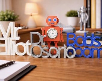 Placa personalizada con nombre para médicos, profesores, terapeutas, profesionales, niños y empresas / Impresión 3D / Regalo único / Graduación