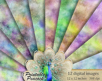 Rainbow Clouds Digital Paper, Rainbow Backgrounds, Printable Fantasy Cloud Textures, Rainbow Clouds Scrapbook Papers, Watercolor Backgrounds