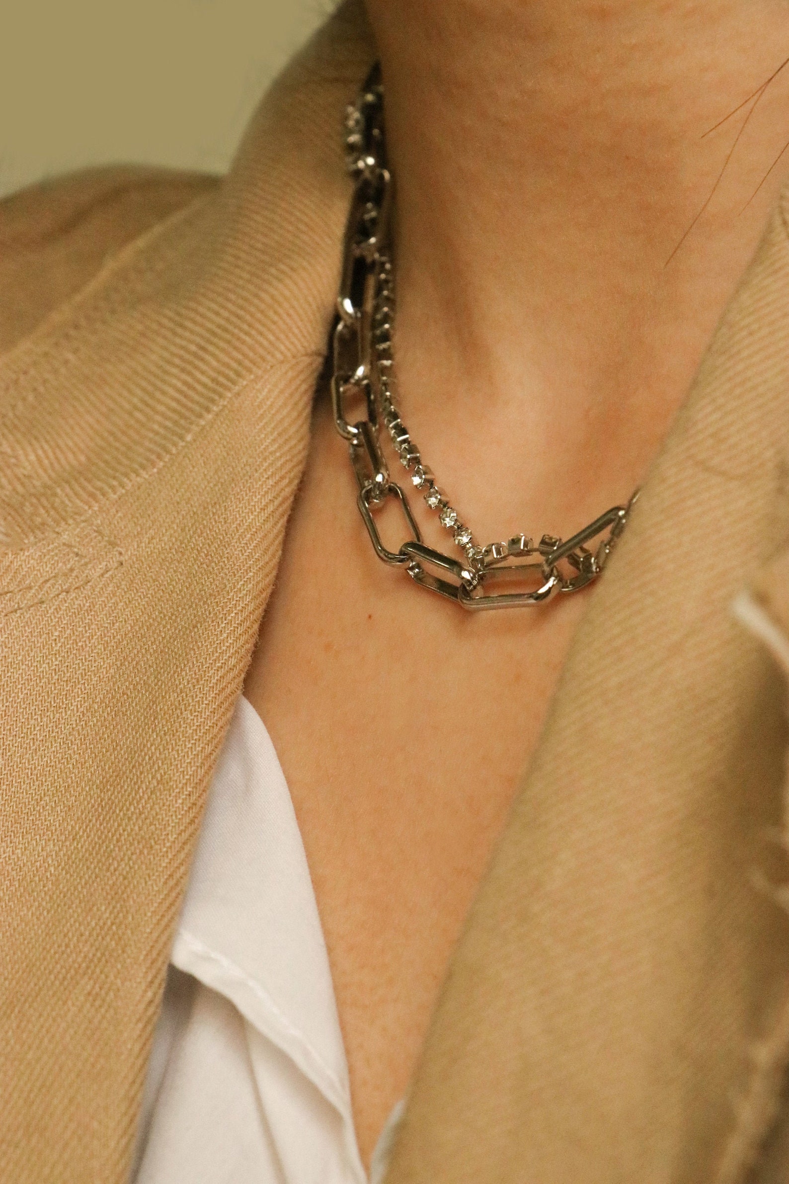 Paper Clip Necklace with Toggle Clasp Minimalist Necklace Etsy