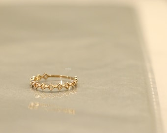 9K Solid Gold Elegant Stackable Thin Band Dainty Ring,Stackable Thin Ring, Gold Dainty Ring. Gift for Her, Summer Jewelry