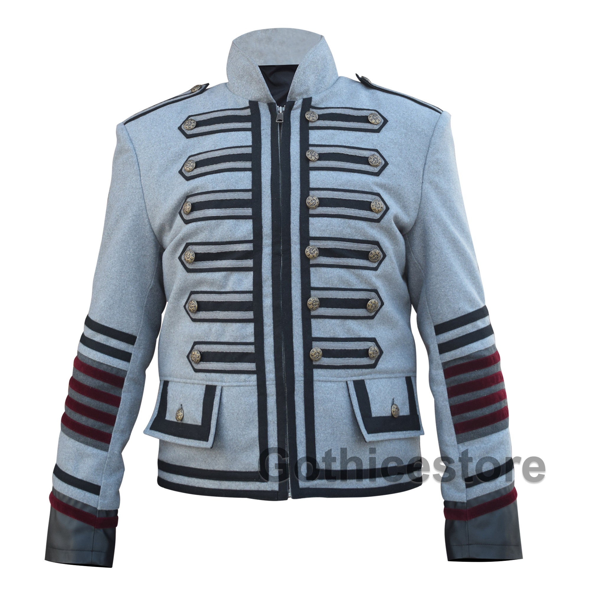 Image of Handmade Military Coat Men British Royal Style Long-Sleeved Suit Fashion Show