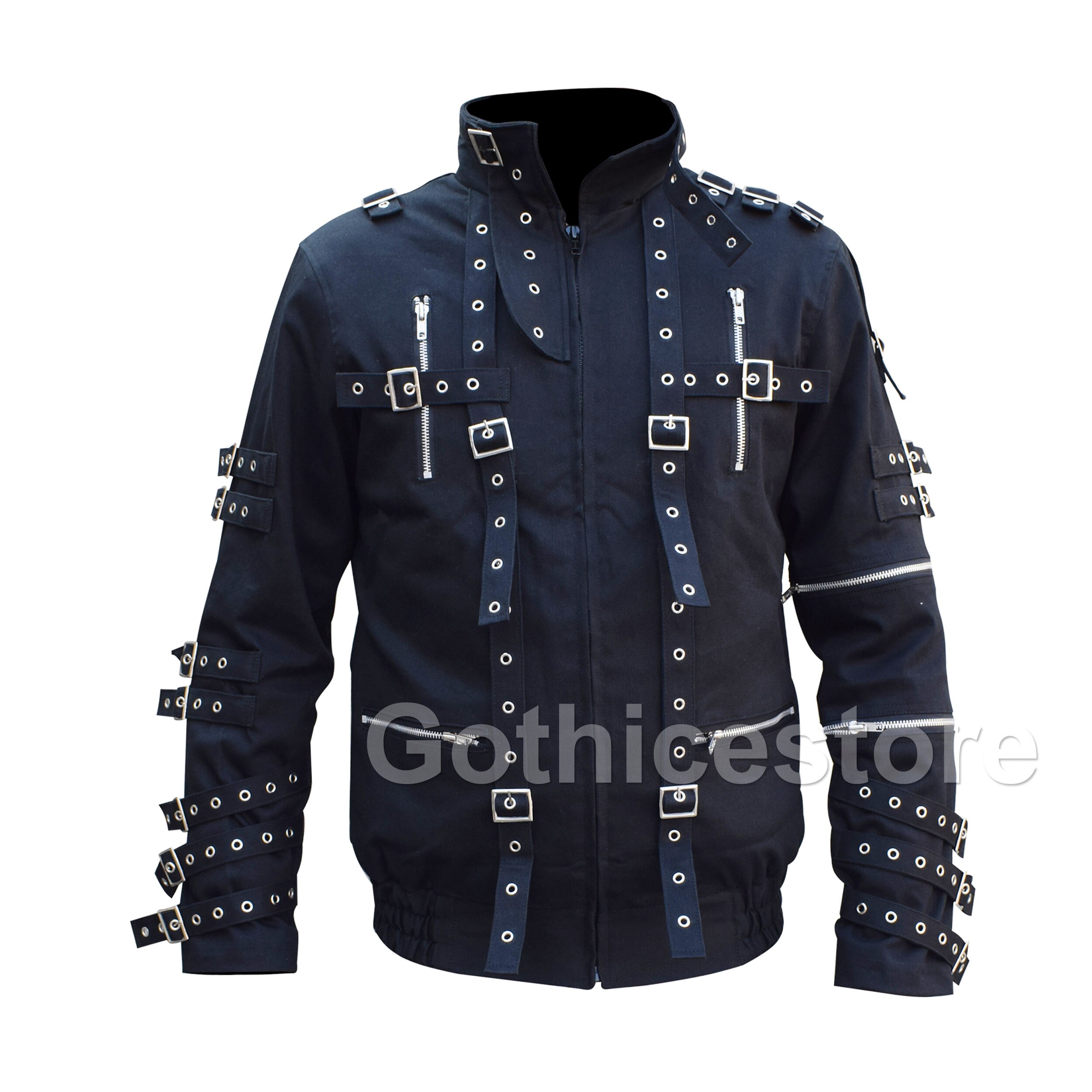 Image of Custom Mj Bad Cosplay Jacket Black Hand Made Gothic Coat