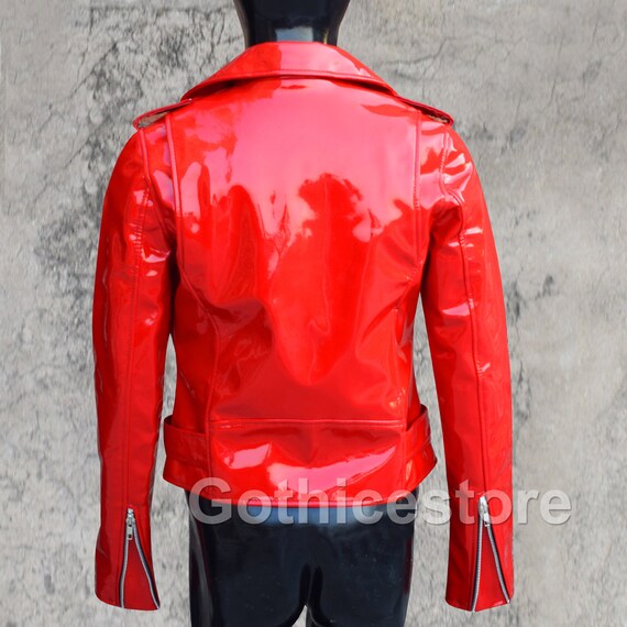 red pvc jacket