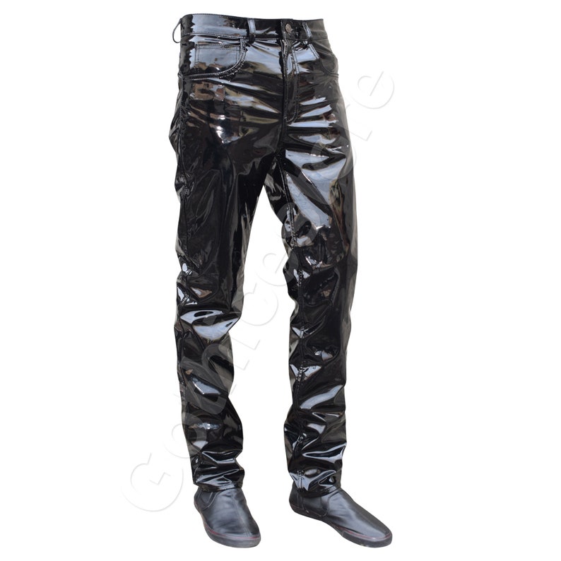 Gothic PVC Vinyl Pant Gothic Shinny Trouser Black Punk Rocker EMO Pant