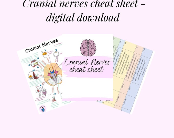 Cranial Nerves Cheat Sheet for Student Nurses, Nursing Students ...
