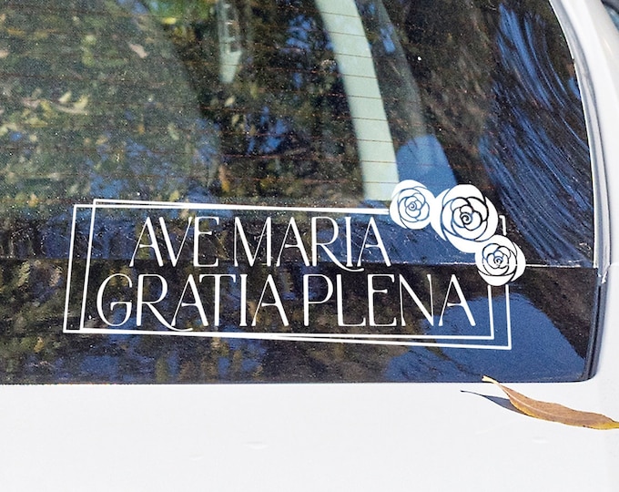 Ave Maria Gratia Plena floral - Car Decal