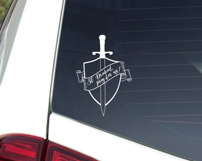 St Michael pray for us car decal