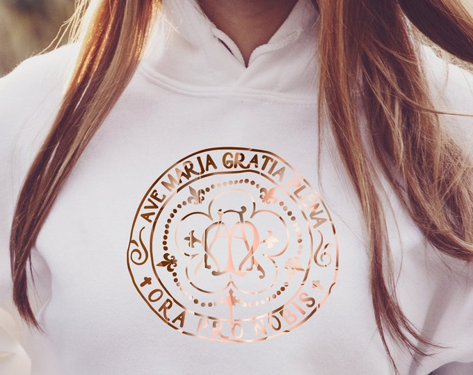 Ave Maria Gratia Plena - Hail Mary Full of Grace Hoodie Sweatshirt