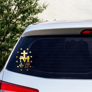 LARGE Miraculous Medal vinyl automobile decal, laptop decal 5x7 and 6.25x9 only