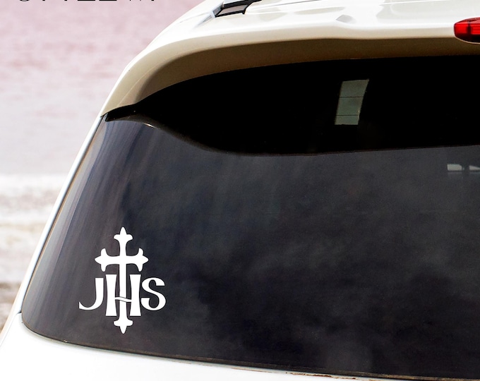 JHS with Cross vinyl car decal/sticker