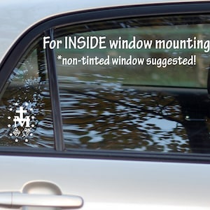 Miraculous Medal REVERSE vinyl automobile - INSIDE mount only - all sizes