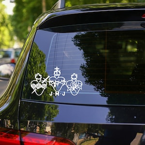Three Hearts decal - Sacred Heart of Jesus Immaculate Heart of Mary Most Chaste Heart of St Joseph