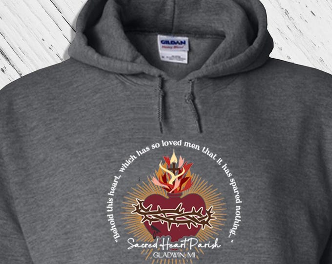 SHP Hoodie Sweatshirt -  Front Logo Only Sacred Heart Parish Gladwin, MI (only) - Church Merch