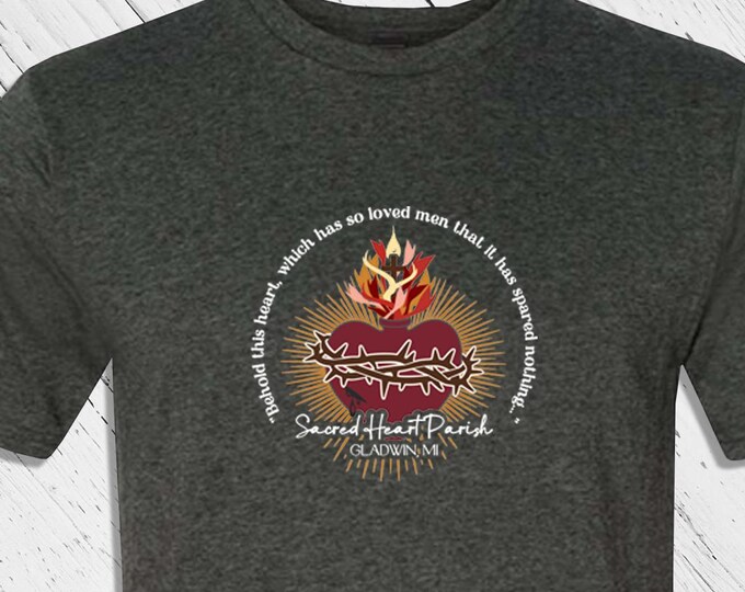 SHP Short Sleeve T-shirt - Front Logo Only - Sacred Heart Parish Gladwin, MI(only) - Church Merch