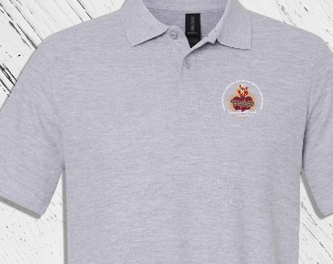 SHP Mens Golf Shirt - Front Left Chest Logo Only Sacred Heart Parish Gladwin, MI (only) - Church Merch