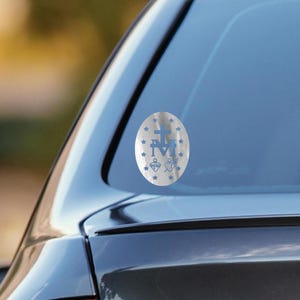 Miraculous Medal with oval vinyl decal