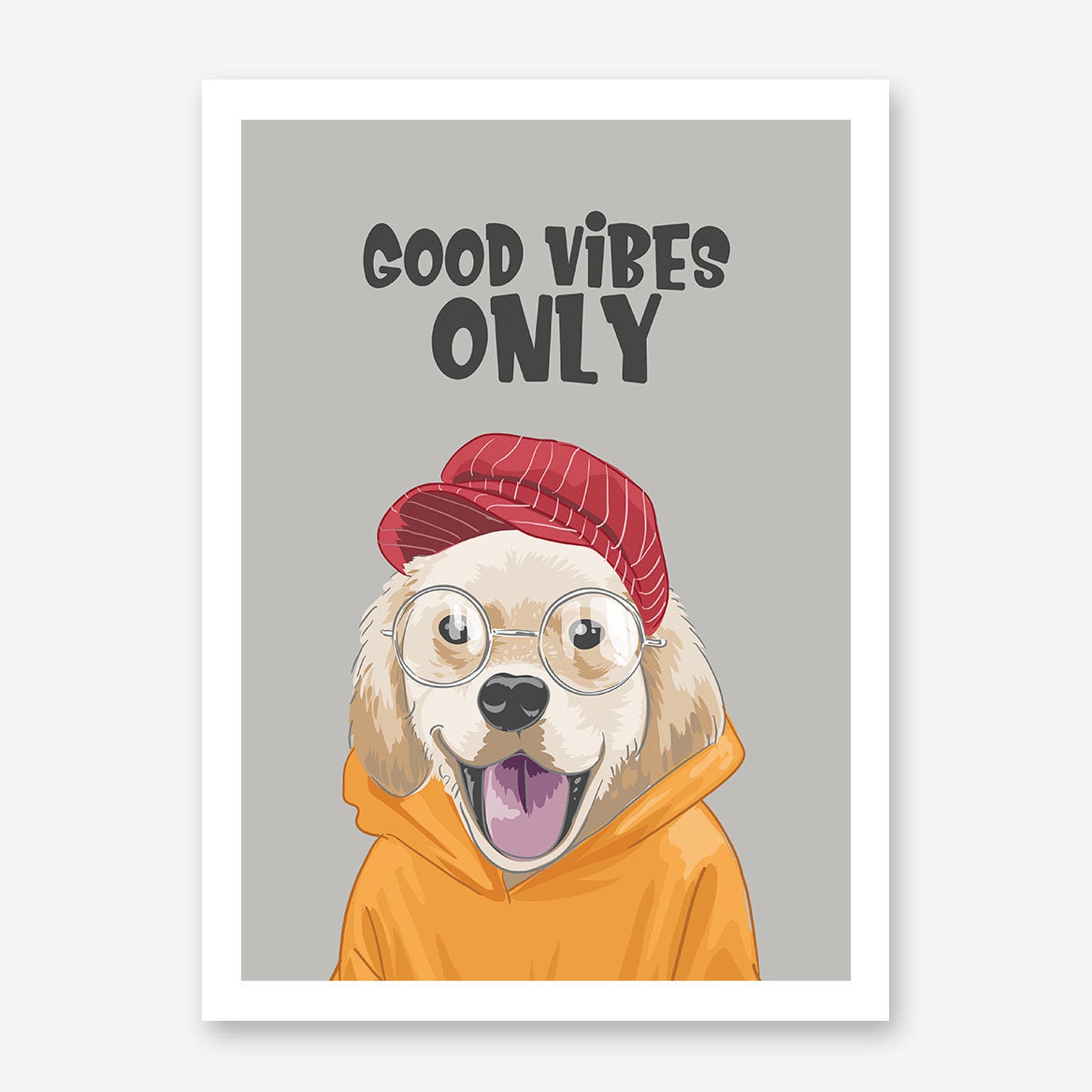 Good Vibes Dog Poster Print Dog Poster Print Funny Dog Prints Labrador