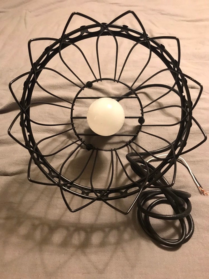 Black Wire Basket Pendant Light Etsy