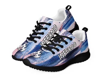 Zapatillas Inferno para hombre, azul y blanco: calzado ligero Flyknit con un diseño moderno de estilo urbano | Zapatillas de moda y estilo de vida