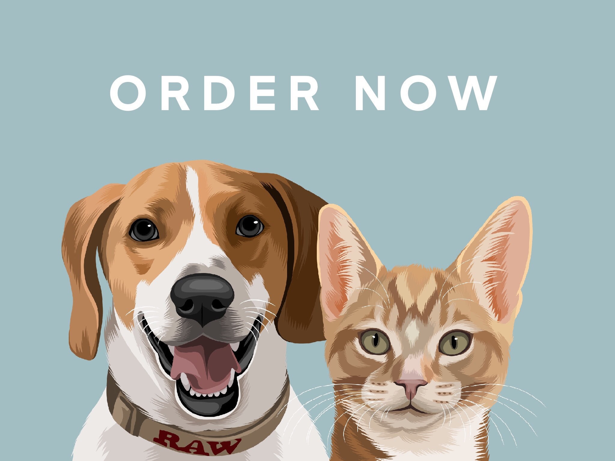 Turn Pet Into Cartoon Have Your Dog Cat Turned Into a Etsy