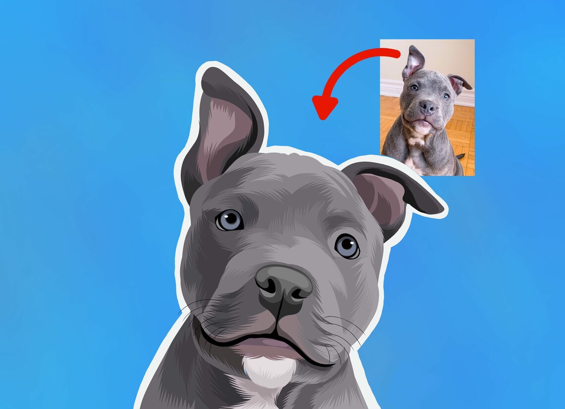 Turn Dog Into Cartoon Digital Gift Pet Lovers for Dogs Cats | Etsy UK