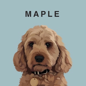 Verander hond in cartoon | Digitaal cadeau huisdierliefhebbers voor honden katten tekening persoonlijke huisdier print teken uw hond aangepaste hond portret A4 Pawtrait