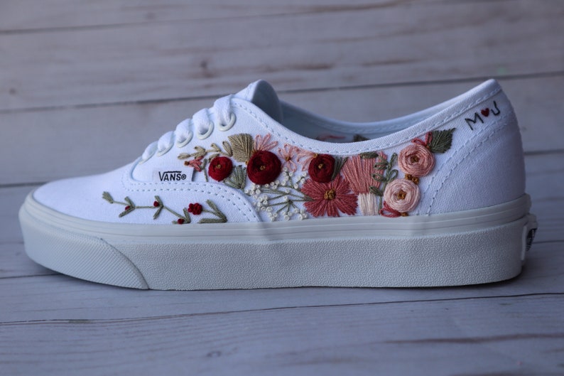 Embroidered Vans Shoes, Custom Hand Embroidery to Order, Personalized Embroidery on Vans Shoes in Your Choice of Color and Style 