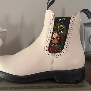 Blundstone Hand Embroidered ~ Custom Hand Embroidery on Blundstone Boots Made to Order for Brides or Just for Fun!