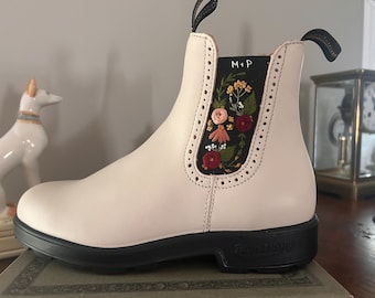 Blundstone Hand Embroidered ~ Custom Hand Embroidery on Blundstone Boots Made to Order for Brides or Just for Fun!