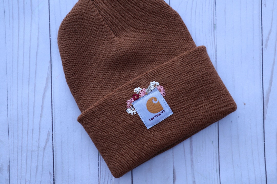 Embroidered Knit Hat Hand Embroidery on Acrylic Stretchable Etsy