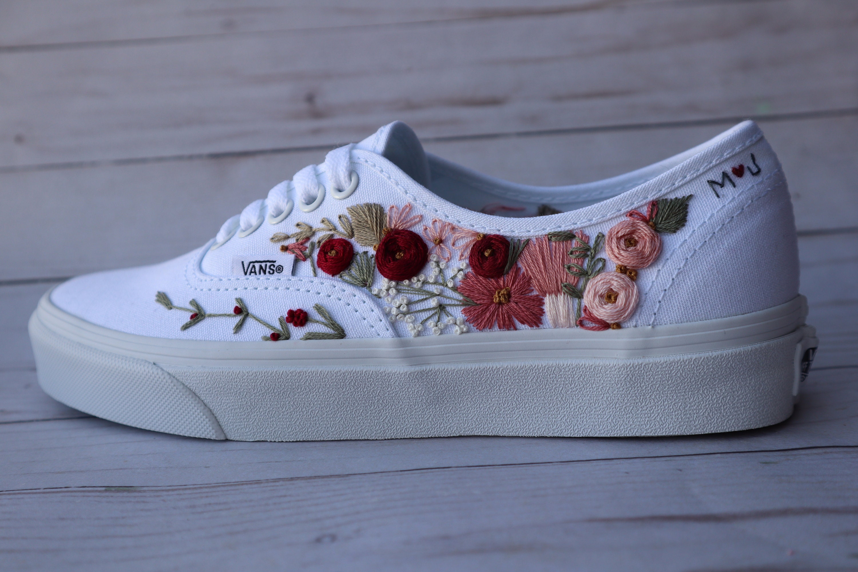 vans with flowers embroidered