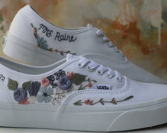Embroidered Vans Shoes, Custom Hand Embroidery to Order, Personalized Embroidery on Vans Shoes in Your Choice of Color and Style