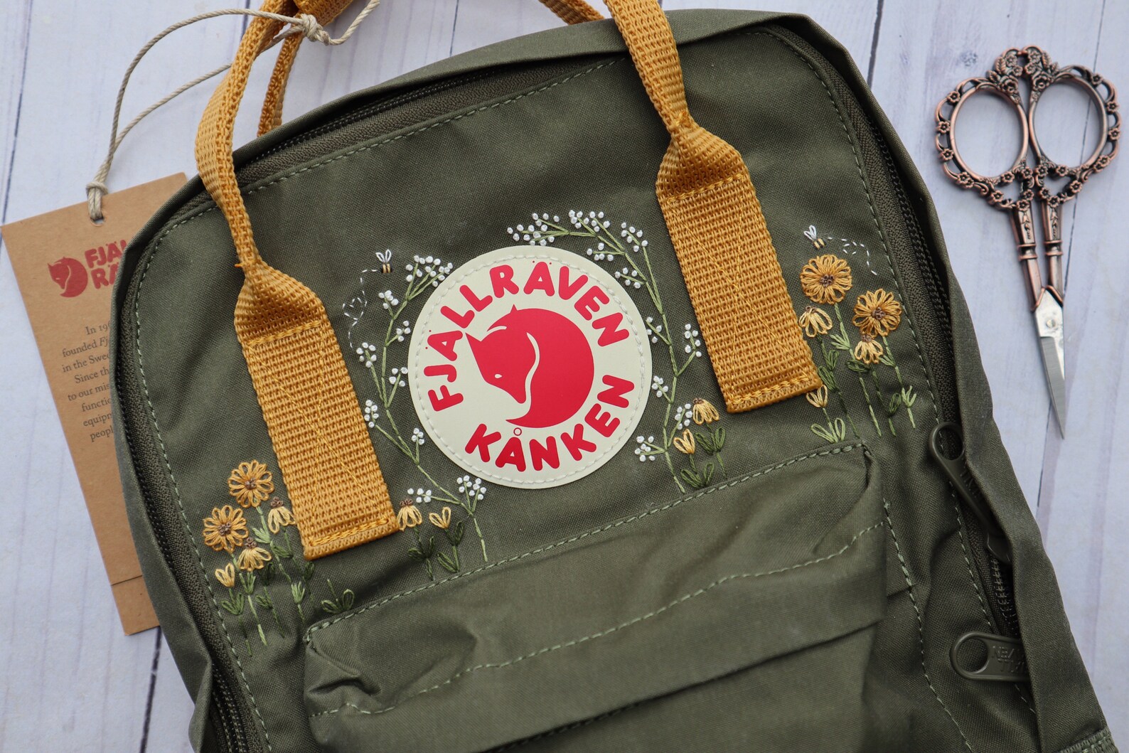 Custom Kanken Embroidery with Sunflowers Hand Embroidered Etsy
