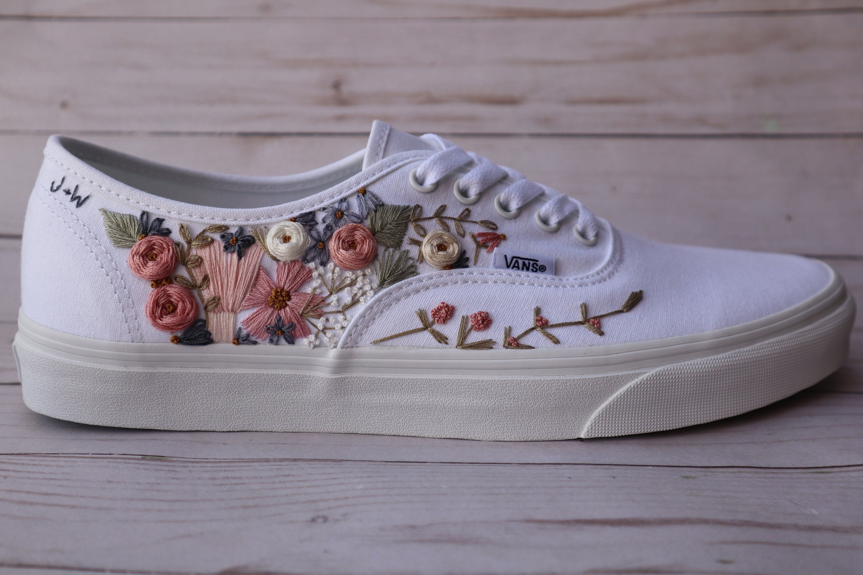 Custom Embroidered Vans Shoes by Hand 