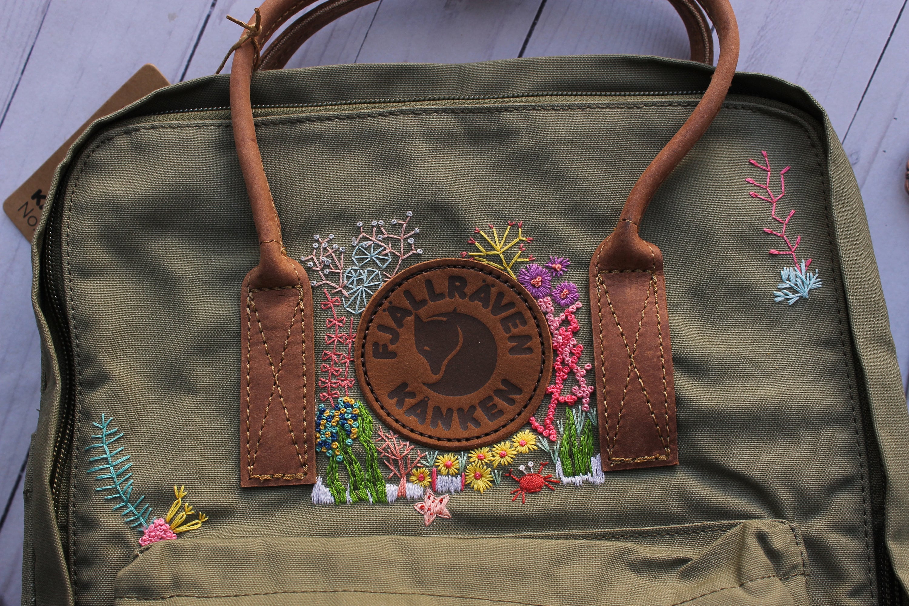 Custom Kanken Embroidery on Fjallraven Backpack, Under the 