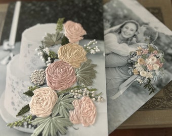 Embroidered Wedding Photos ~ Custom Floral Hand Embroidery on Pictures ~ Add Dimension and Texture to Your Favorite Photos!
