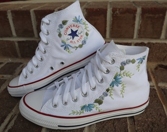 Custom Chuck Taylor High Tops  Embroidered by Hand to Order, Personalized Embroidery in Your Choice of Size Color and Style