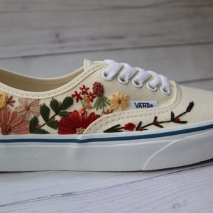 Embroidered Vans Shoes, Custom Hand Embroidery to Order, Personalized Embroidery on Vans Shoes in Your Choice of Color and Style