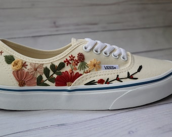 Embroidered Vans Shoes, Custom Hand Embroidery to Order, Personalized Embroidery on Vans Shoes in Your Choice of Color and Style