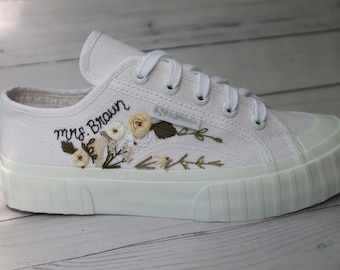 Custom Embroidered Superga 2630 - Hand Embroidery on Superga Sneakers in the color of your choice