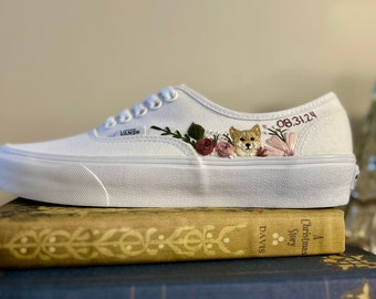 Embroidered Dog Vans Shoes - Custom Dog Embroidery on Vans Authentic Sneakers