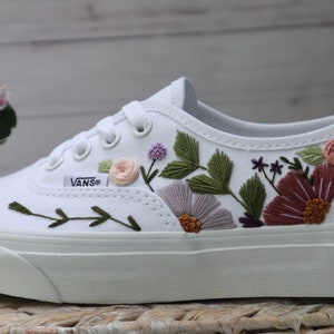 Embroidered Vans Shoes ~ Custom Hand Embroidery ~ Personalized Sneakers ~ Unique Design Made to Order