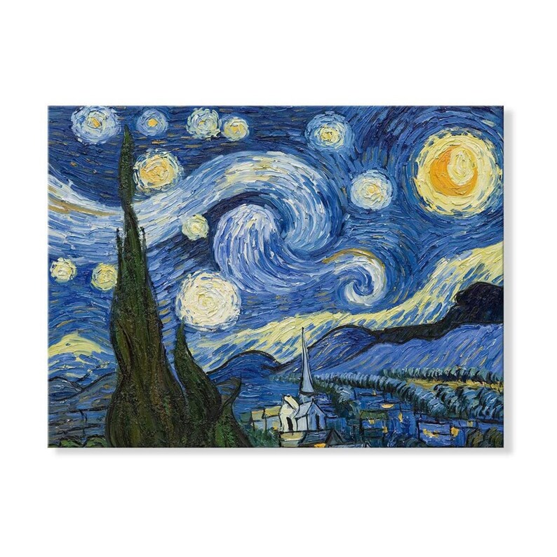 Van Gogh Starry Night Print on Canvas Starry Night Canvas - Etsy