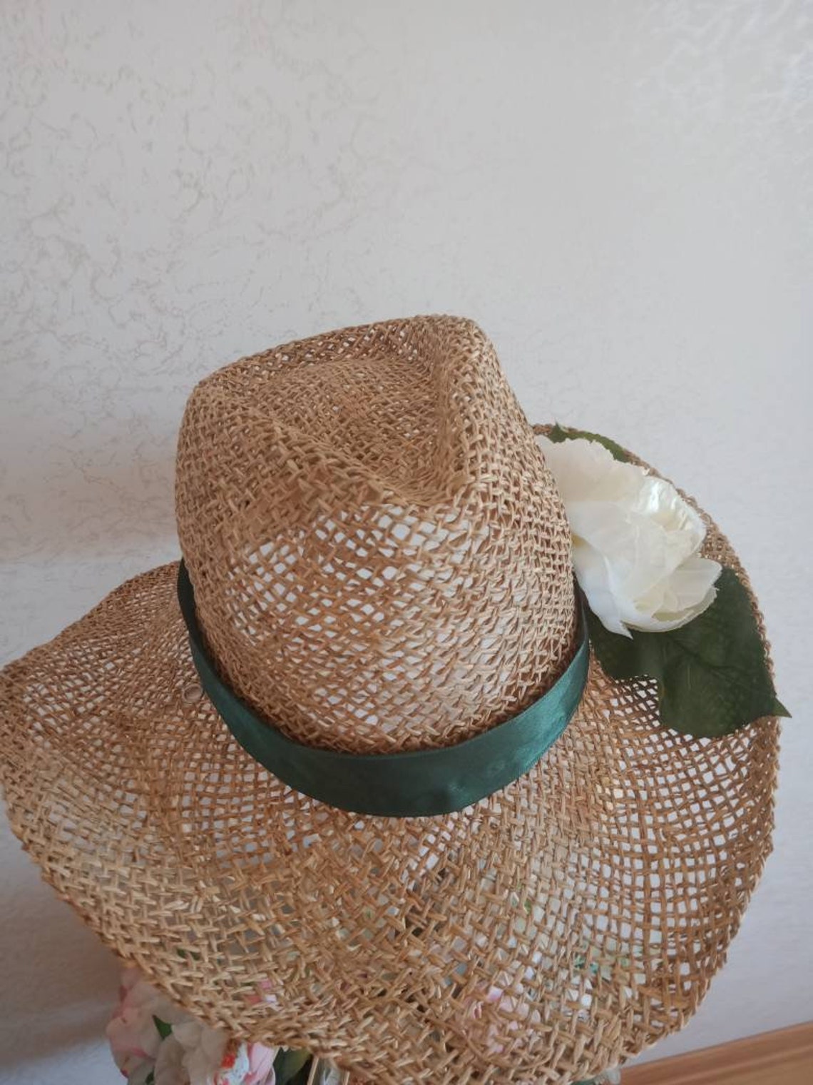 Handmade Straw Hat For Women Gardening Hat Sunprotection Etsy