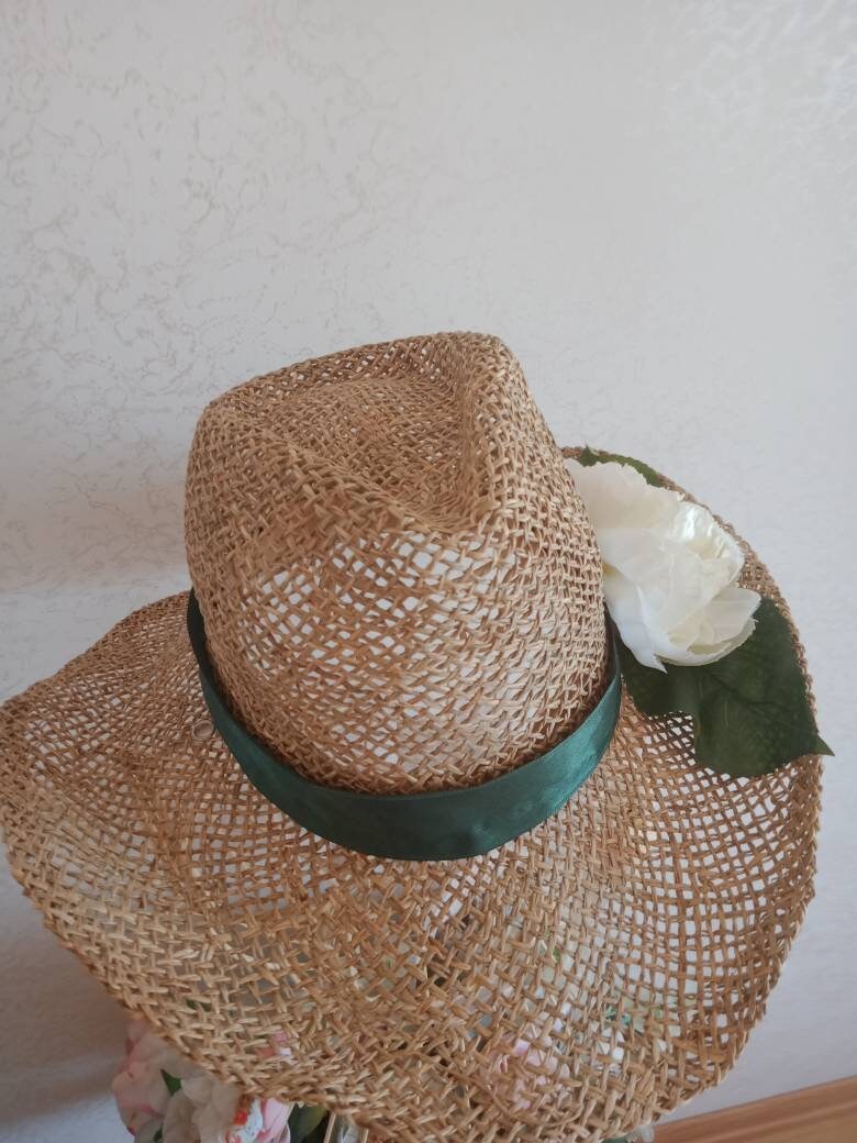 Handmade Straw Hat For Women Gardening Hat Sunprotection Etsy
