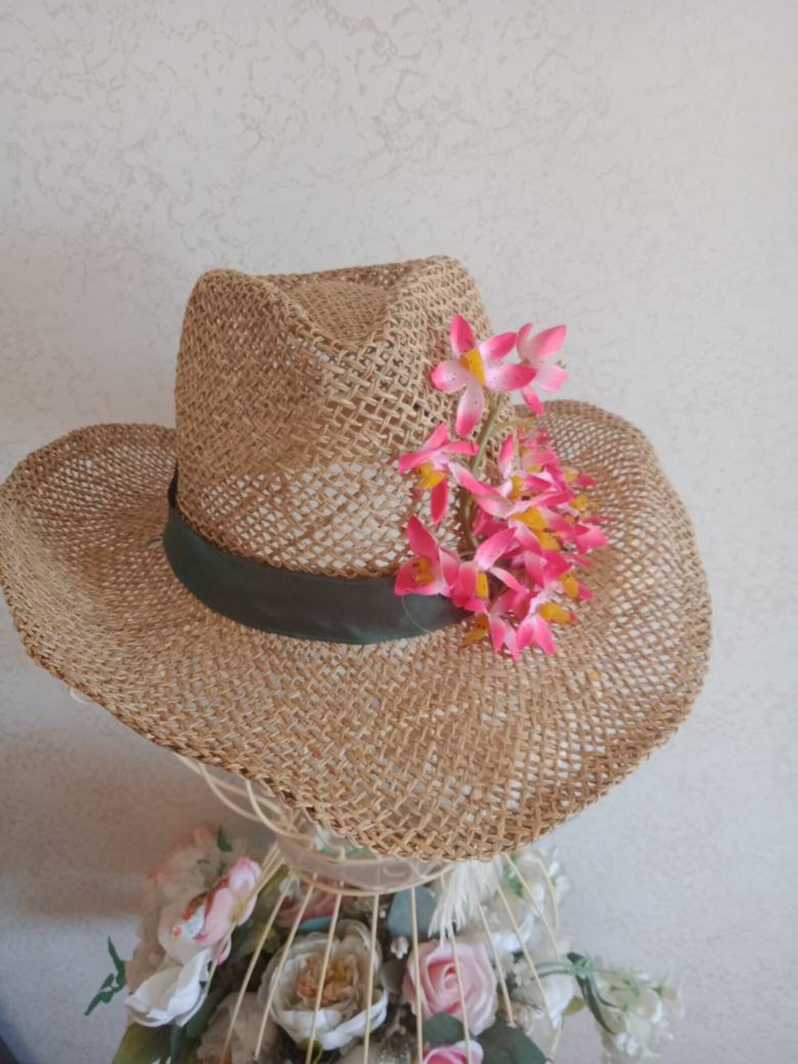 Handmade Straw Hat For Women Gardening Hat Sunprotection Etsy