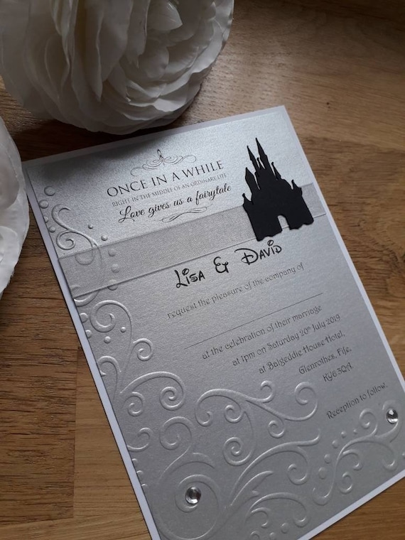Disney Castle Wedding Invitations Once In Awhile Right In The Etsy