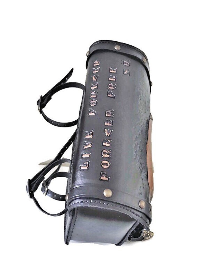 Leather Motorcycle Bag, Side Bag For Harley Davidson, Swingarm Saddle Bag image 4