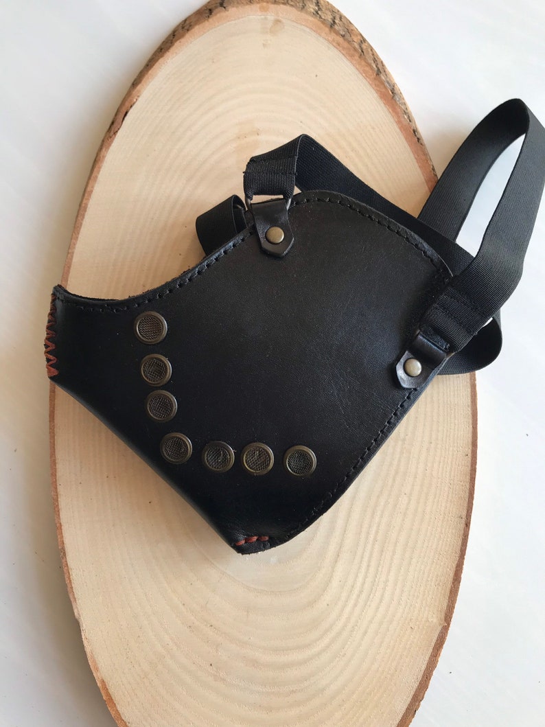 Leather Mask Leather Biker Mask Cafe Racer Mask Leather Half Face Mask