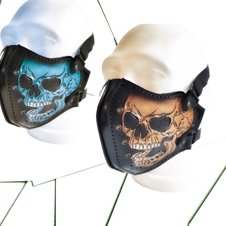 Leather Motorcycle Mask Leather Face Cover Custom Leather Etsy